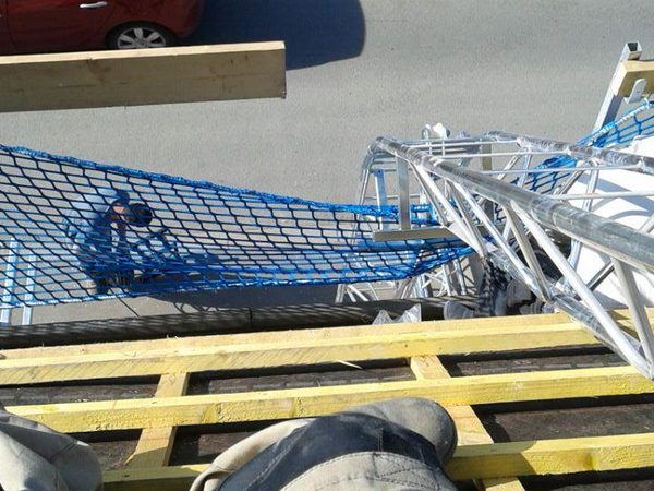 Liteaunage neuf et filet de sécurité en rive